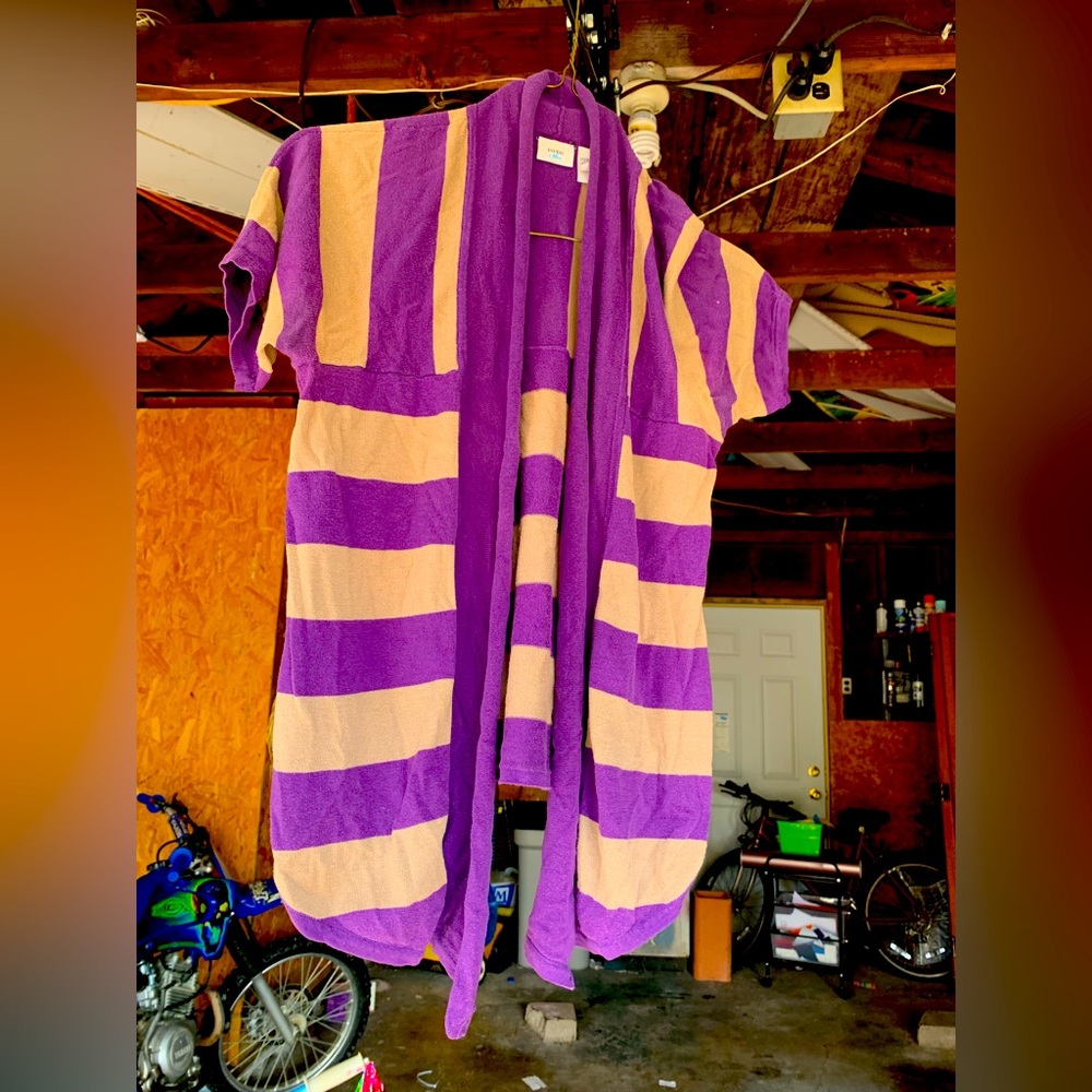 Lg Purple & grey Piper and Blue cover up